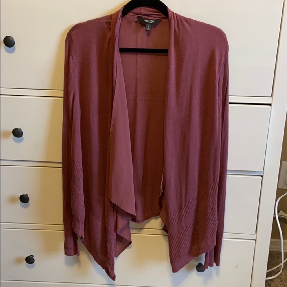 NWOT Vera Wang Mauve Cardigan- L